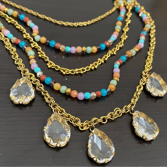 NORDSTROM Multi-layered Beads and Chains Necklace NWT - Picture 6 of 11